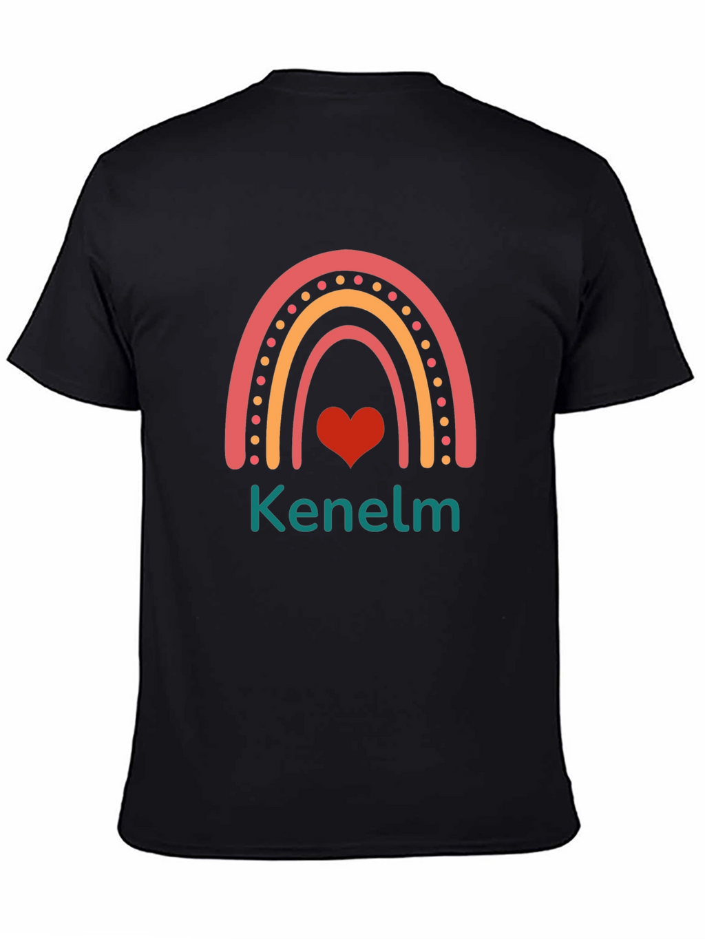 Rainbow Kenelm T-Shirt - Custom Name Heart Tee