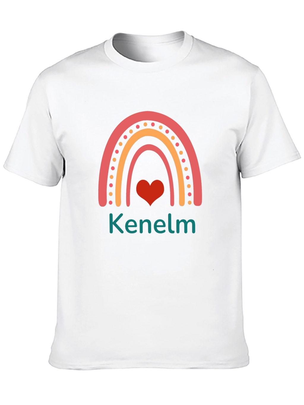 Rainbow Kenelm T-Shirt - Custom Name Heart Tee