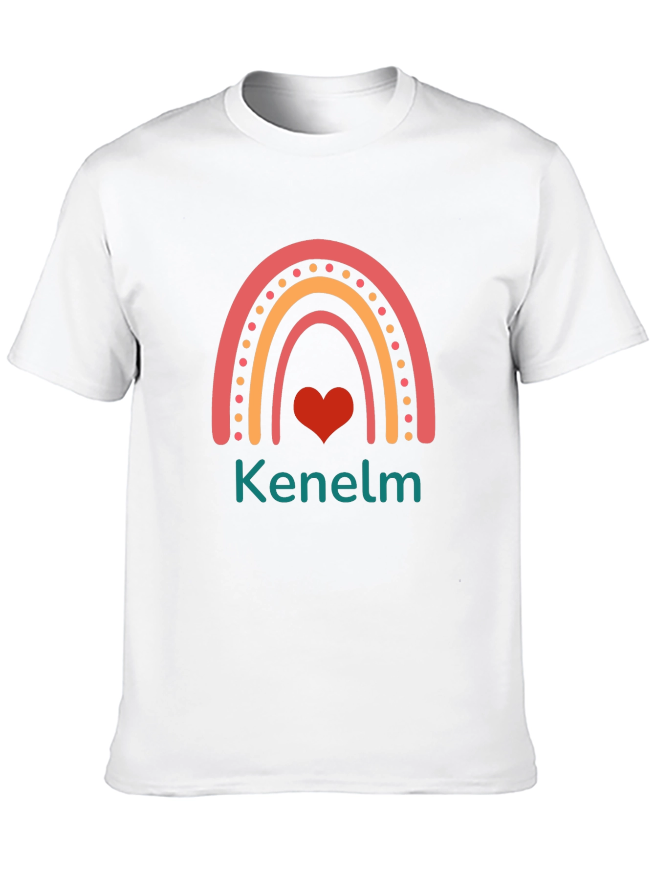 Rainbow Kenelm T-Shirt - Custom Name Heart Tee