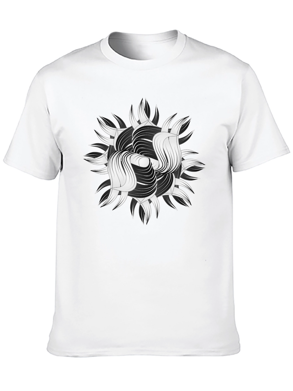 Abstract Graphic Print Black T-Shirt