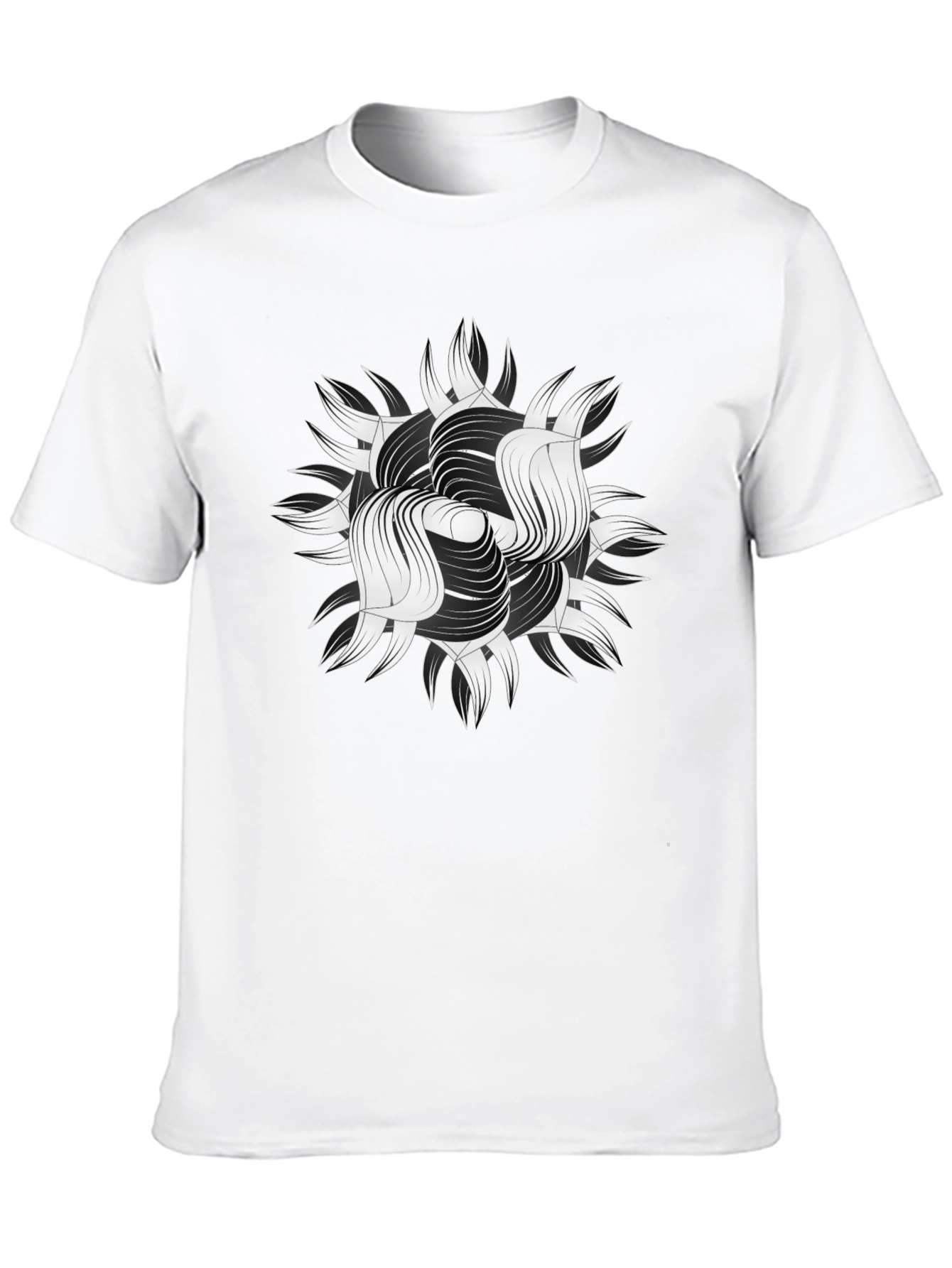 Abstract Graphic Print Black T-Shirt