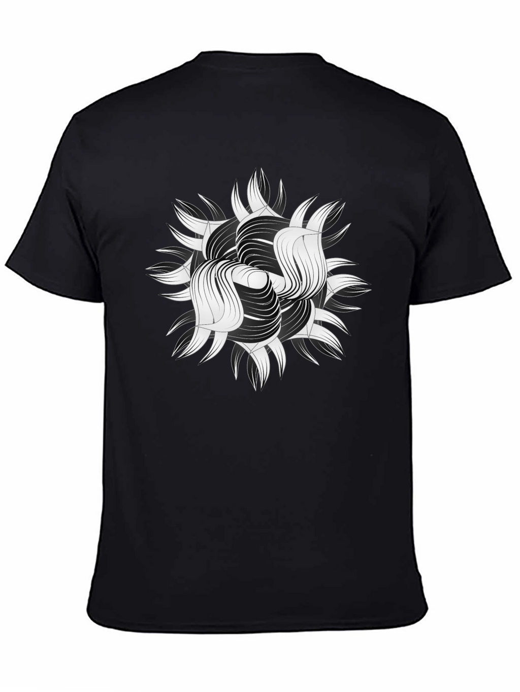 Abstract Graphic Print Black T-Shirt
