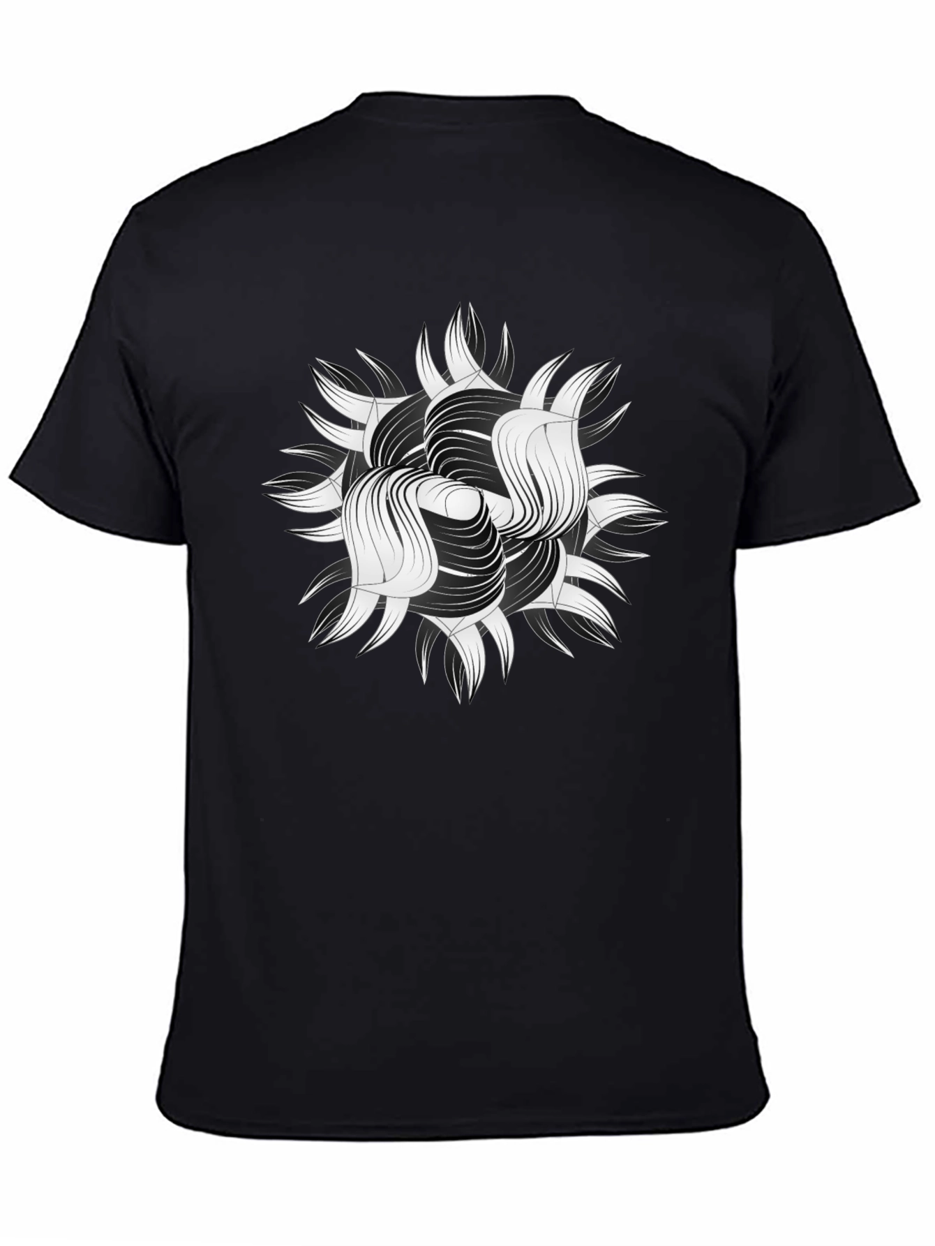 Abstract Graphic Print Black T-Shirt