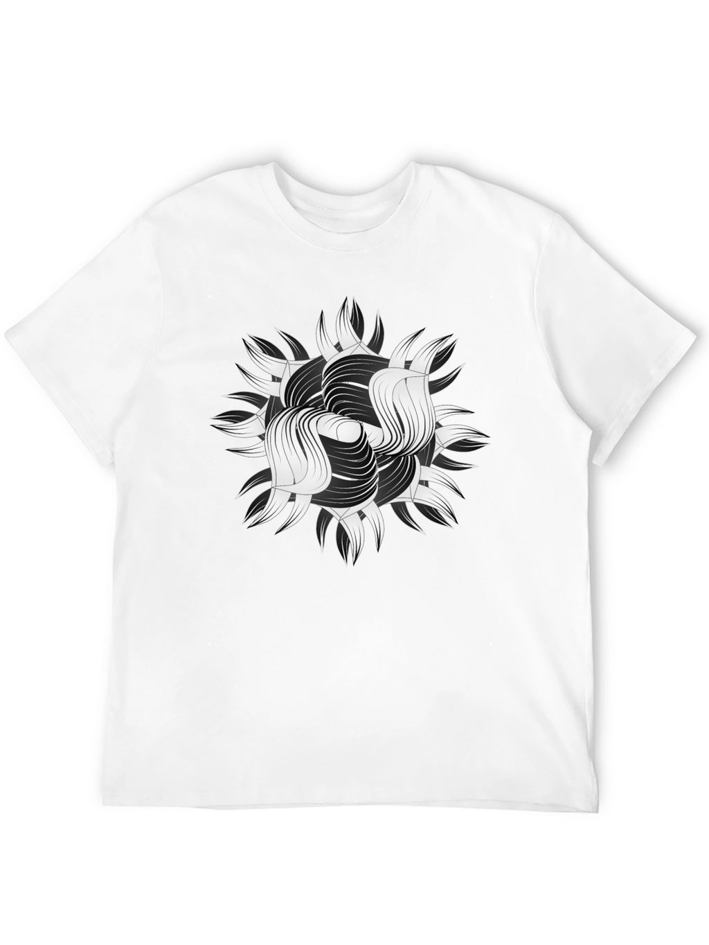 Abstract Graphic Print Black T-Shirt
