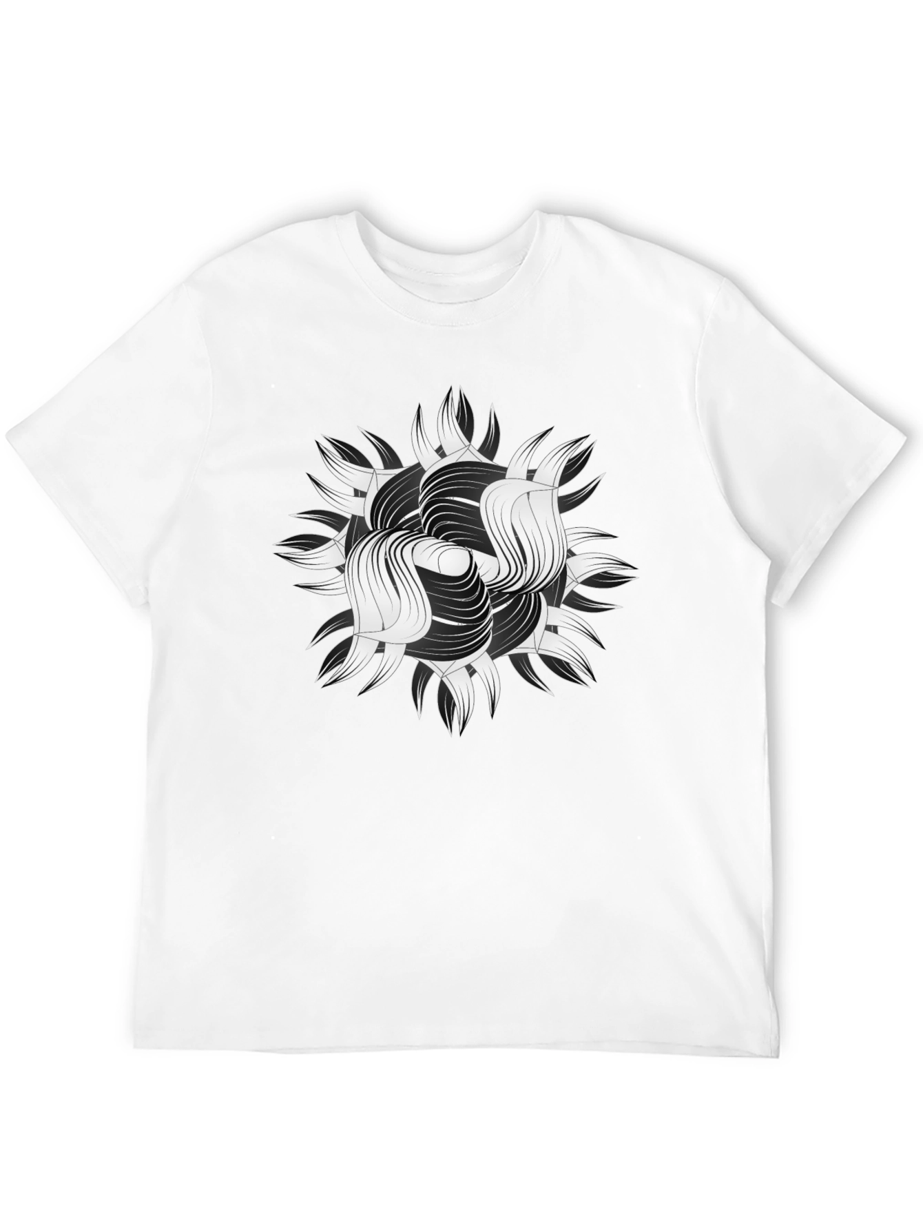 Abstract Graphic Print Black T-Shirt