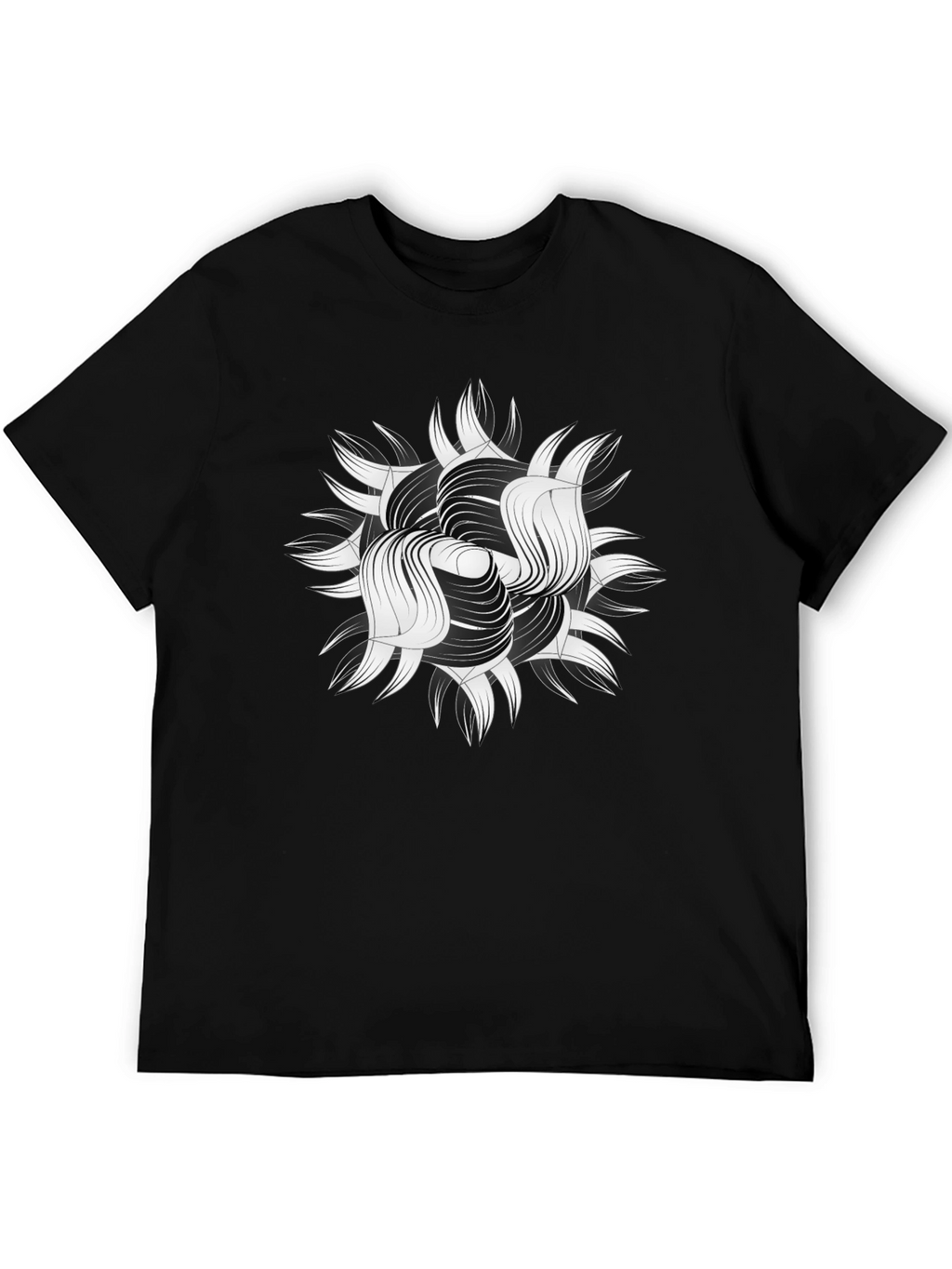 Abstract Graphic Print Black T-Shirt