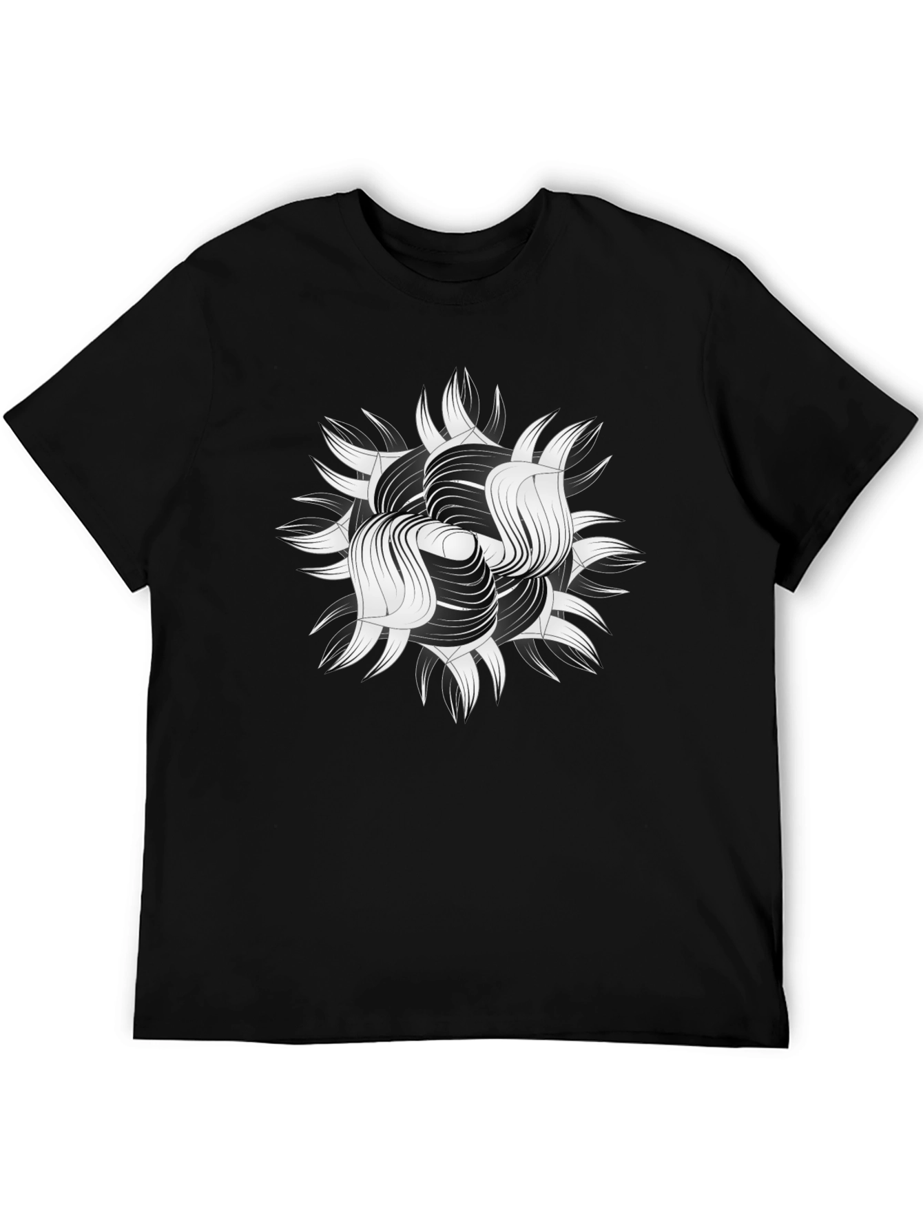 Abstract Graphic Print Black T-Shirt
