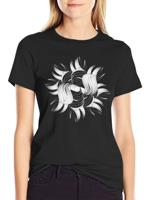 Abstract Graphic Print Black T-Shirt