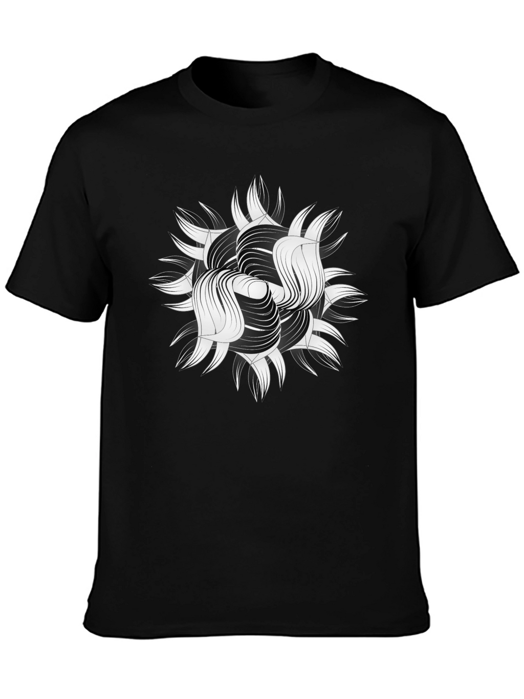 Abstract Graphic Print Black T-Shirt