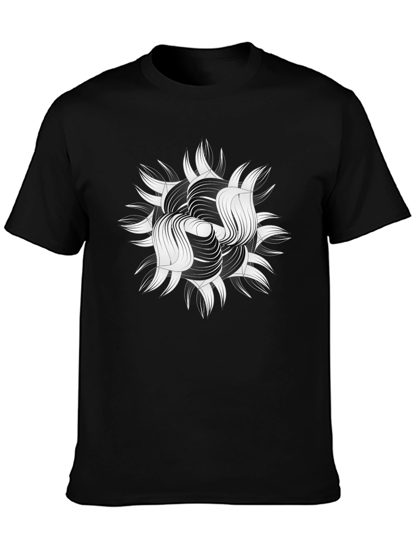 Abstract Graphic Print Black T-Shirt