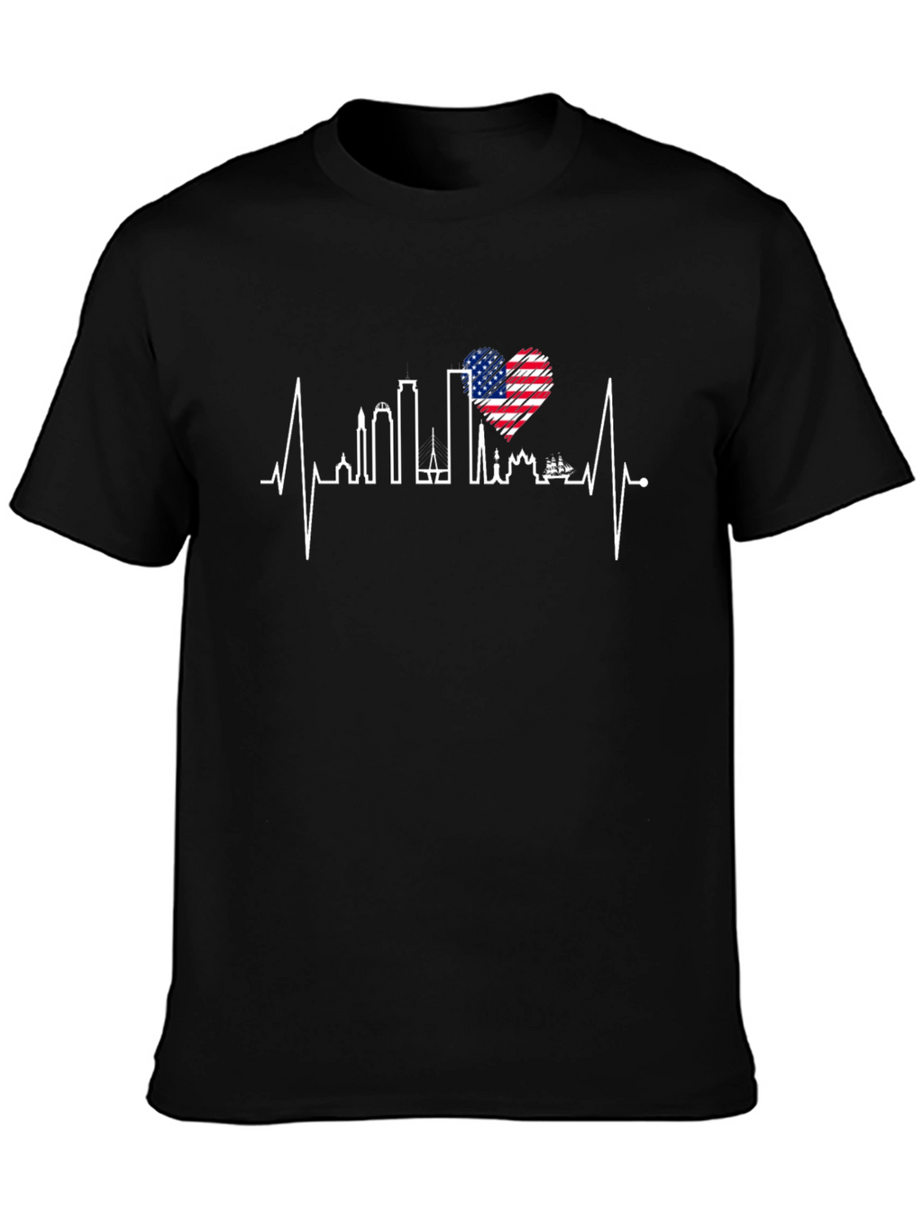USA Heartbeat Cityscape T-Shirt