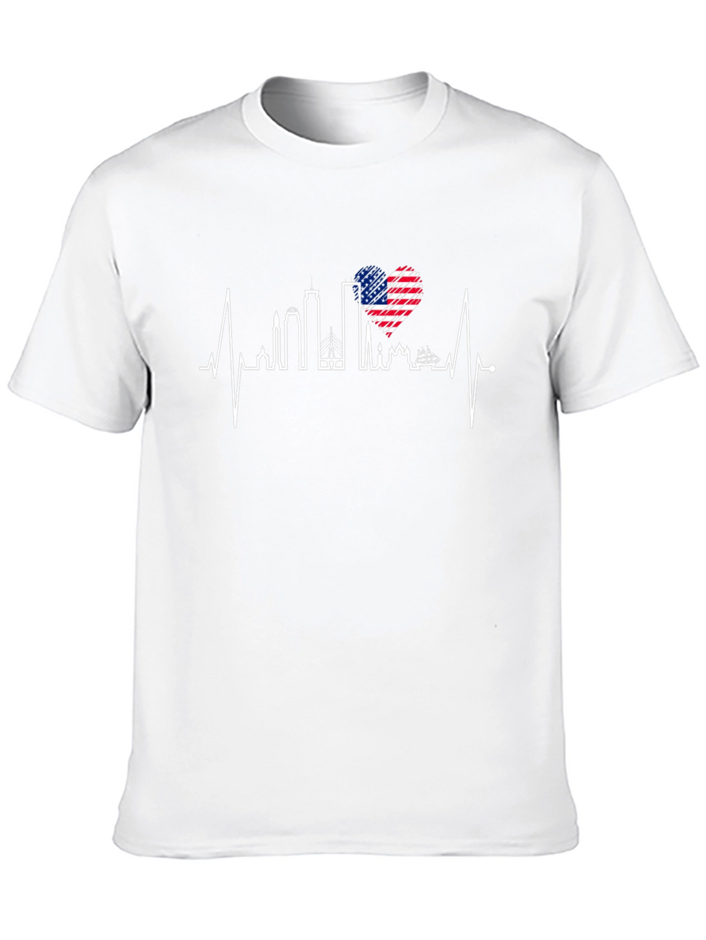 USA Heartbeat Cityscape T-Shirt