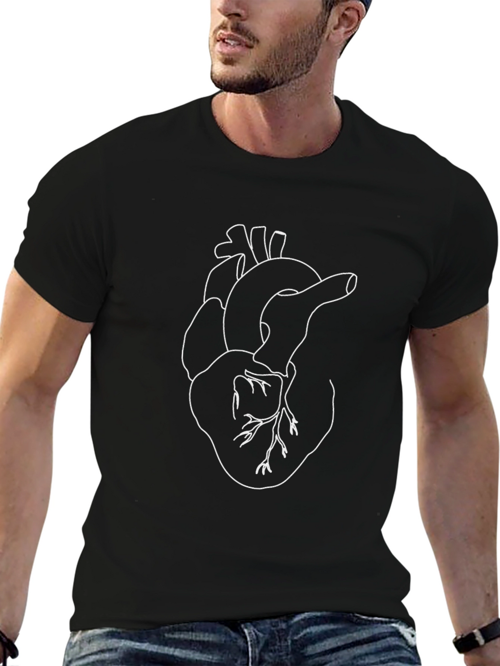 Anatomical Heart Outline Graphic Tee