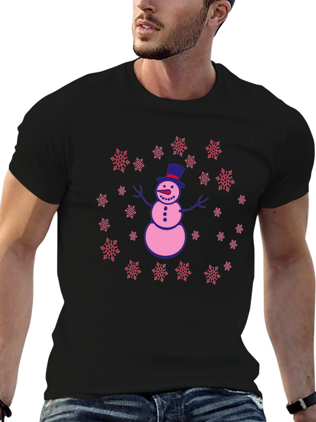 Snowman Snowflake Graphic Tee