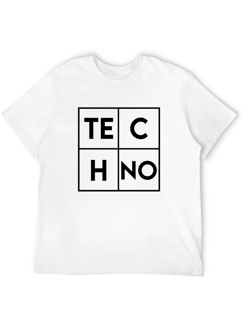 Techno Graphic Tee - Modern Geometric Black T-Shirt