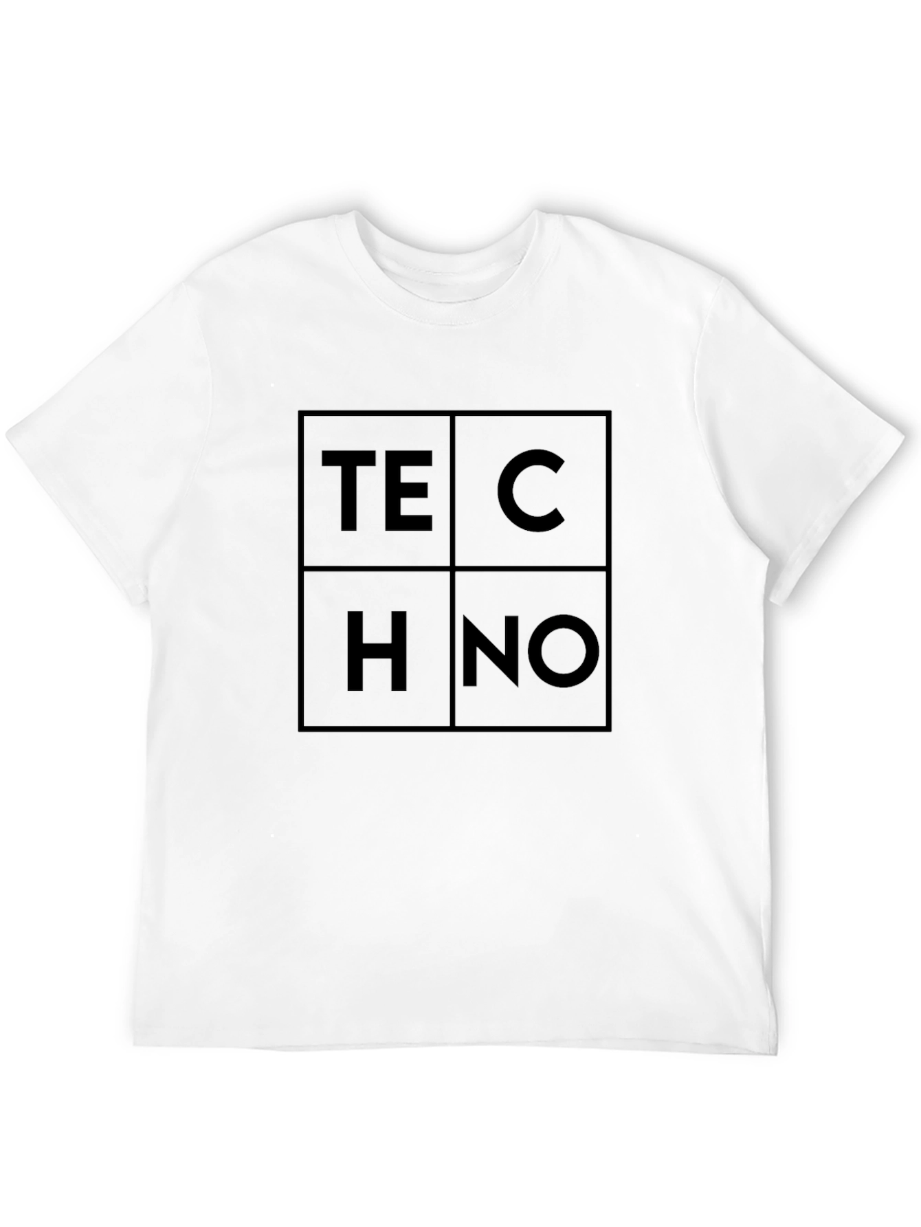 Techno Graphic Tee - Modern Geometric Black T-Shirt