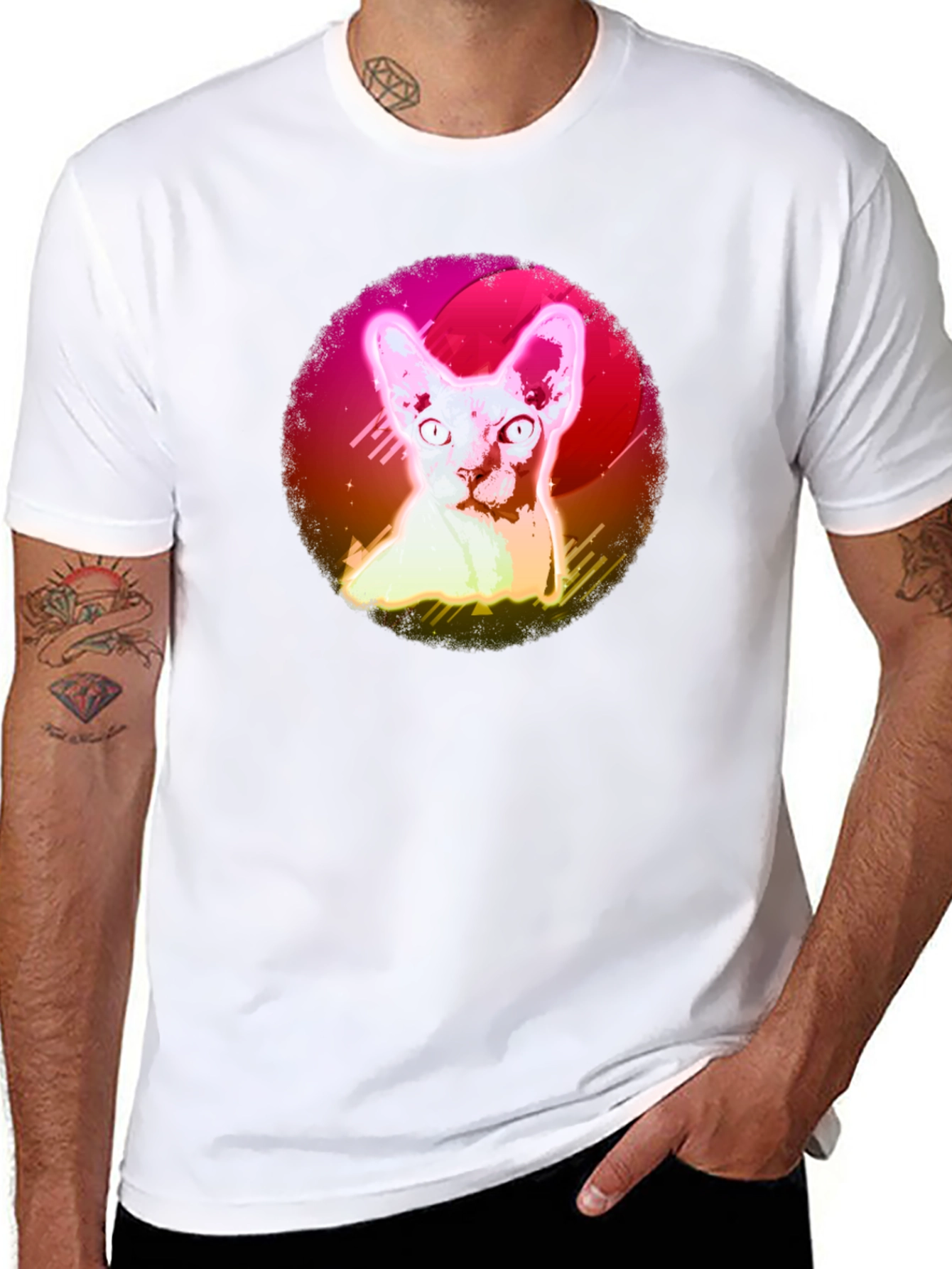 Sphynx Cat Graphic T-Shirt - Stylish Pet Lover Tee