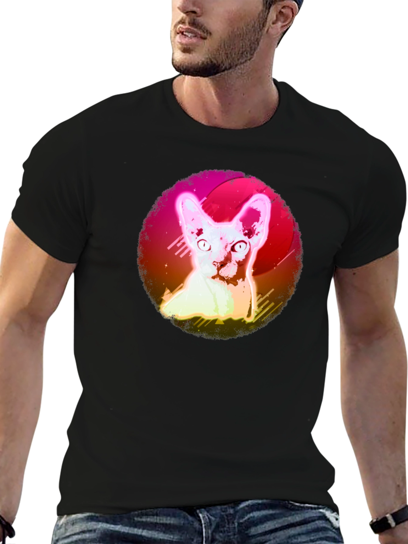 Sphynx Cat Graphic T-Shirt - Stylish Pet Lover Tee