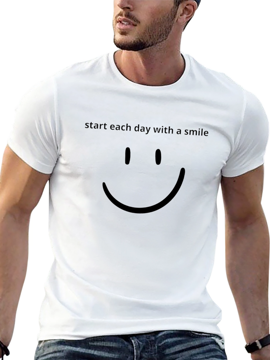 Smile Graphic Mens Black T-Shirt