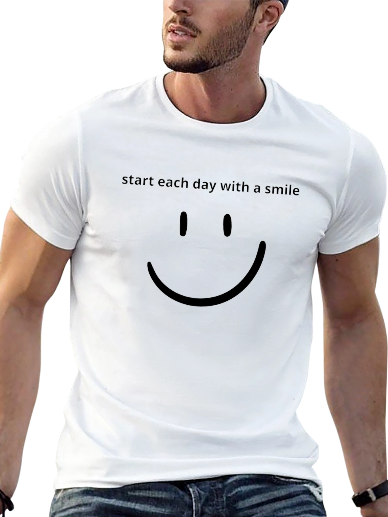 Smile Graphic Mens Black T-Shirt