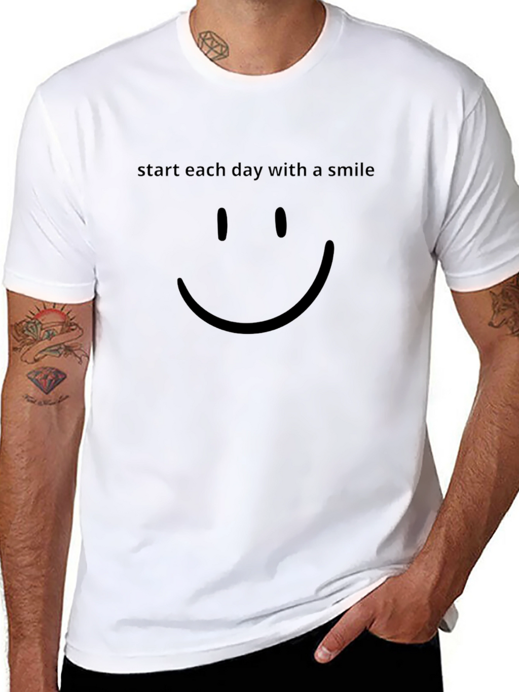 Smile Graphic Mens Black T-Shirt