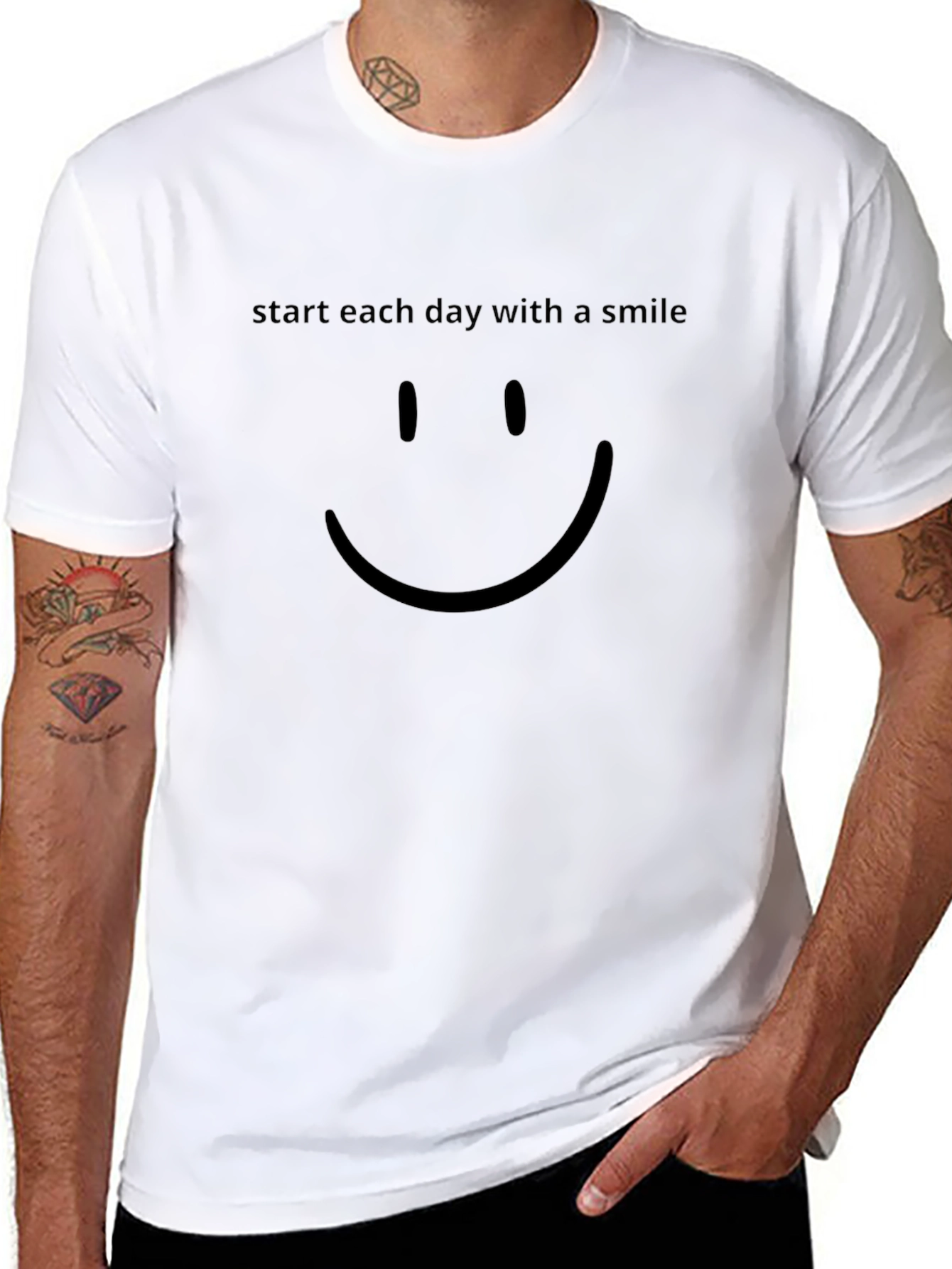 Smile Graphic Mens Black T-Shirt