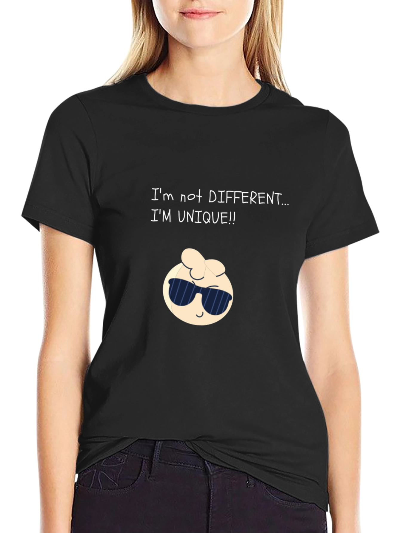 Unique Cartoon Graphic Black T-Shirt