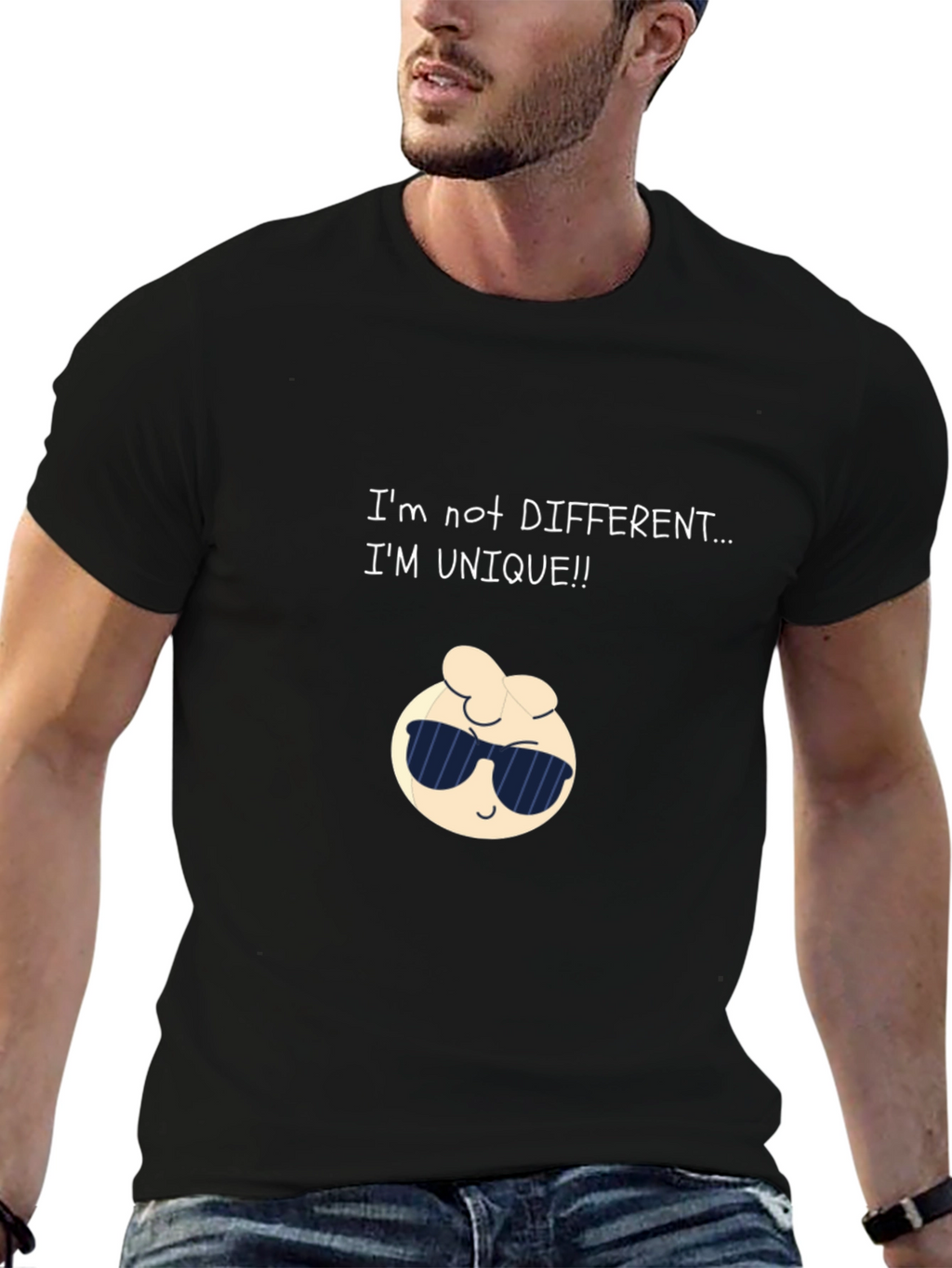 Unique Cartoon Graphic Black T-Shirt