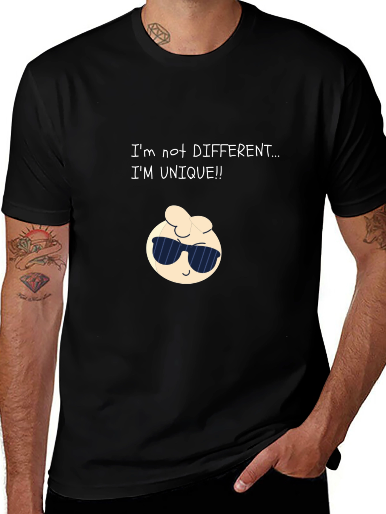 Unique Cartoon Graphic Black T-Shirt