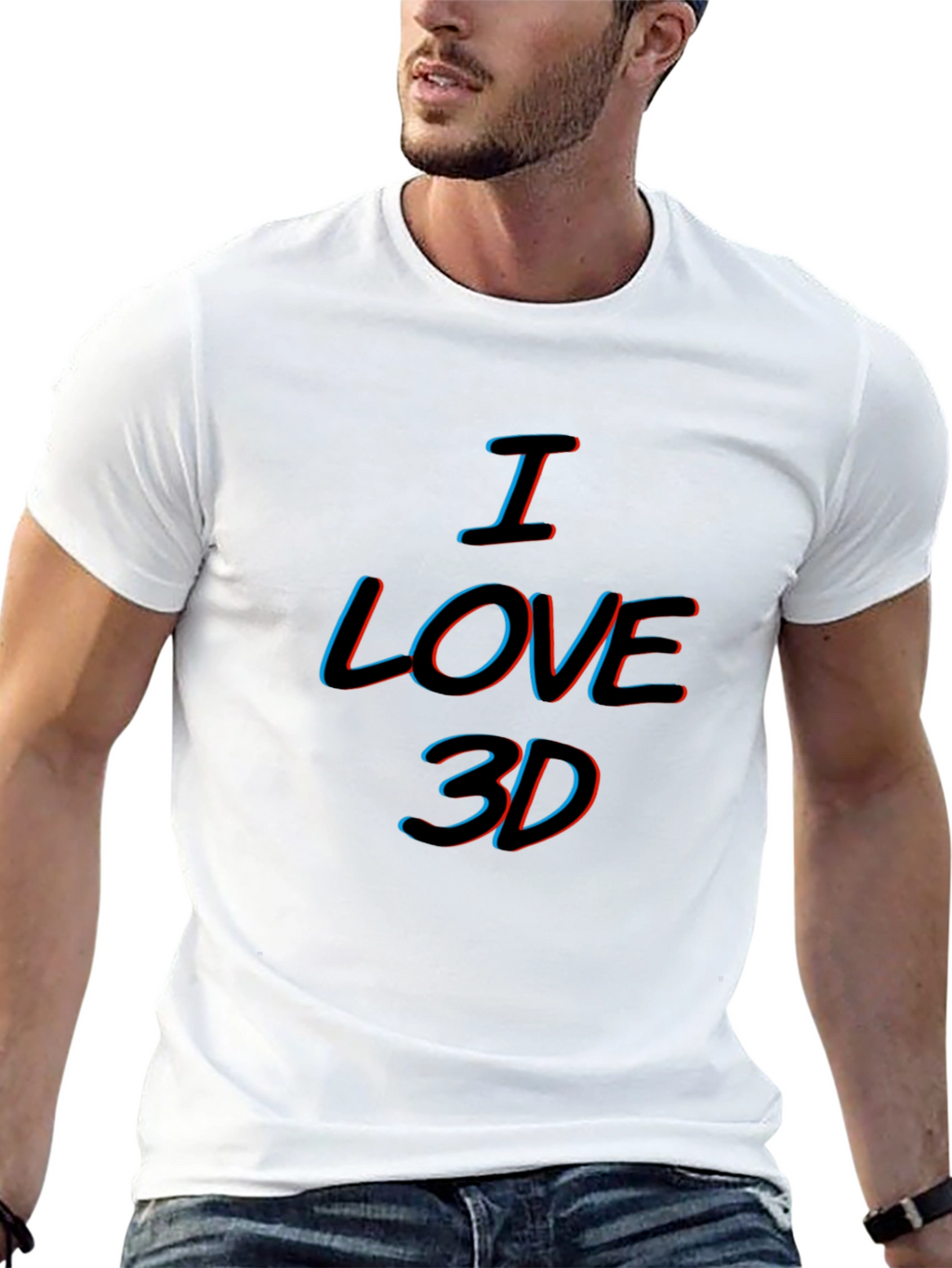 I Love 3D Black T-Shirt