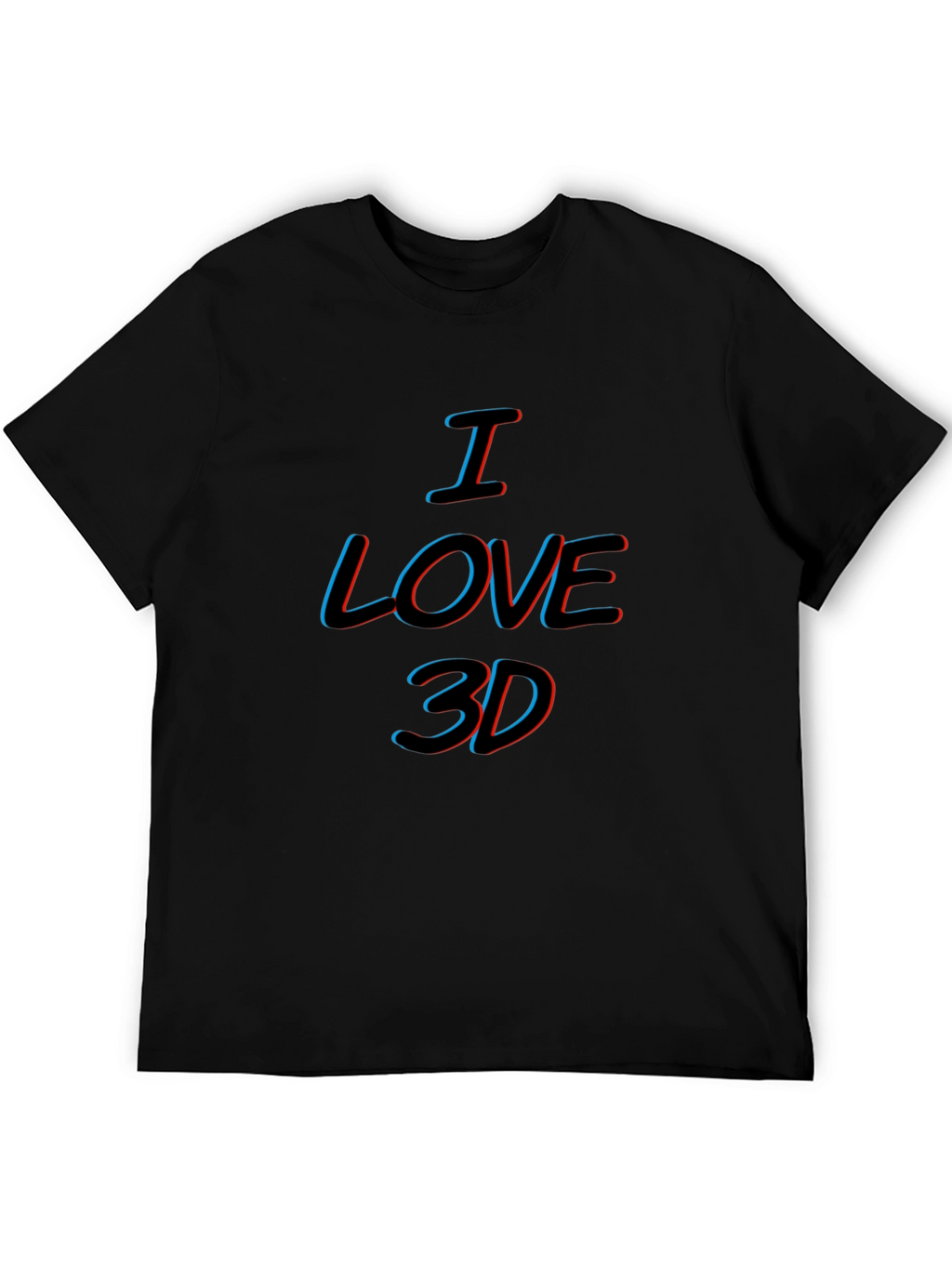 I Love 3D Black T-Shirt