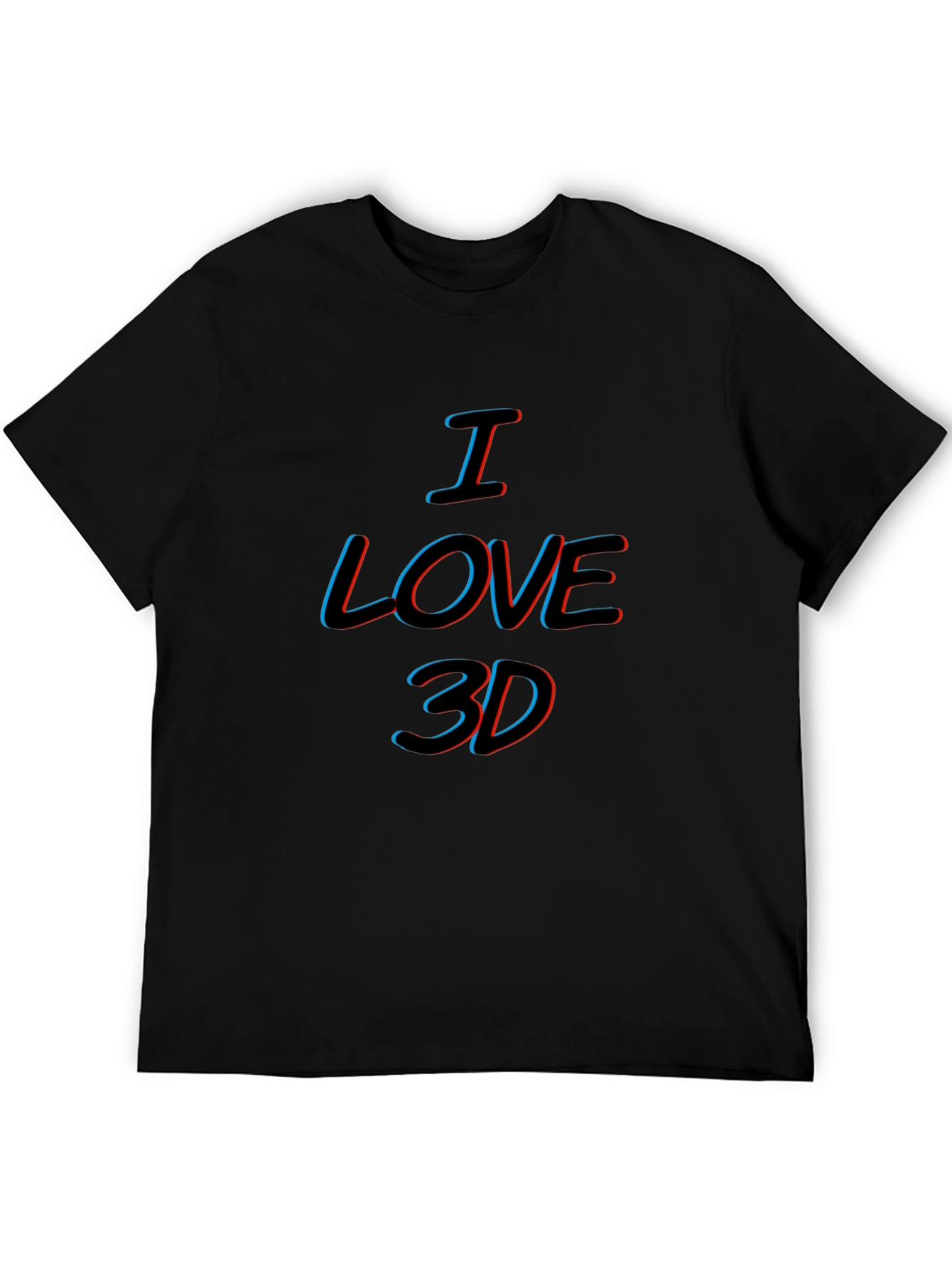 I Love 3D Black T-Shirt
