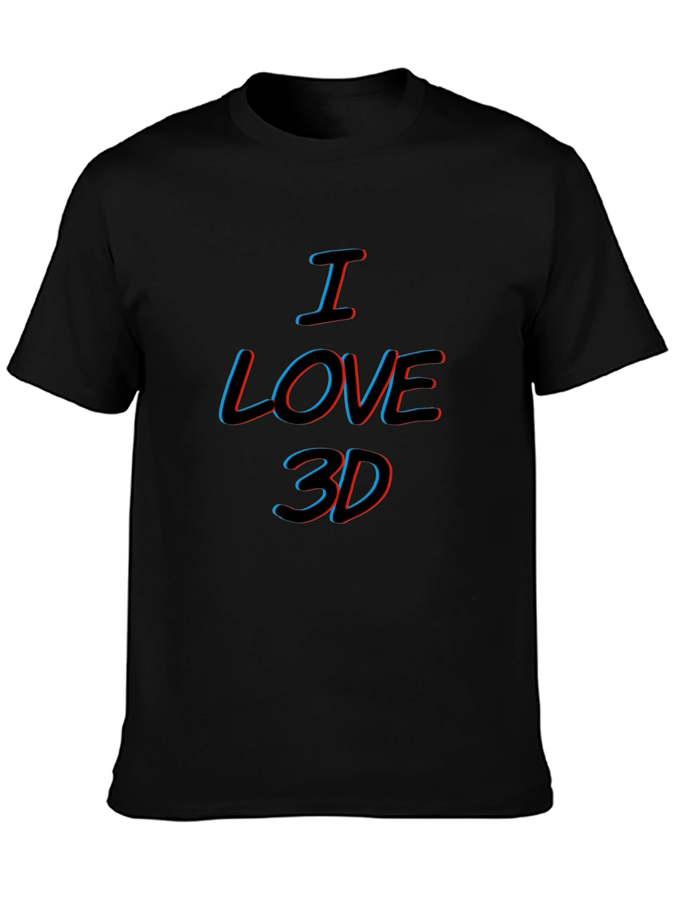 I Love 3D Black T-Shirt