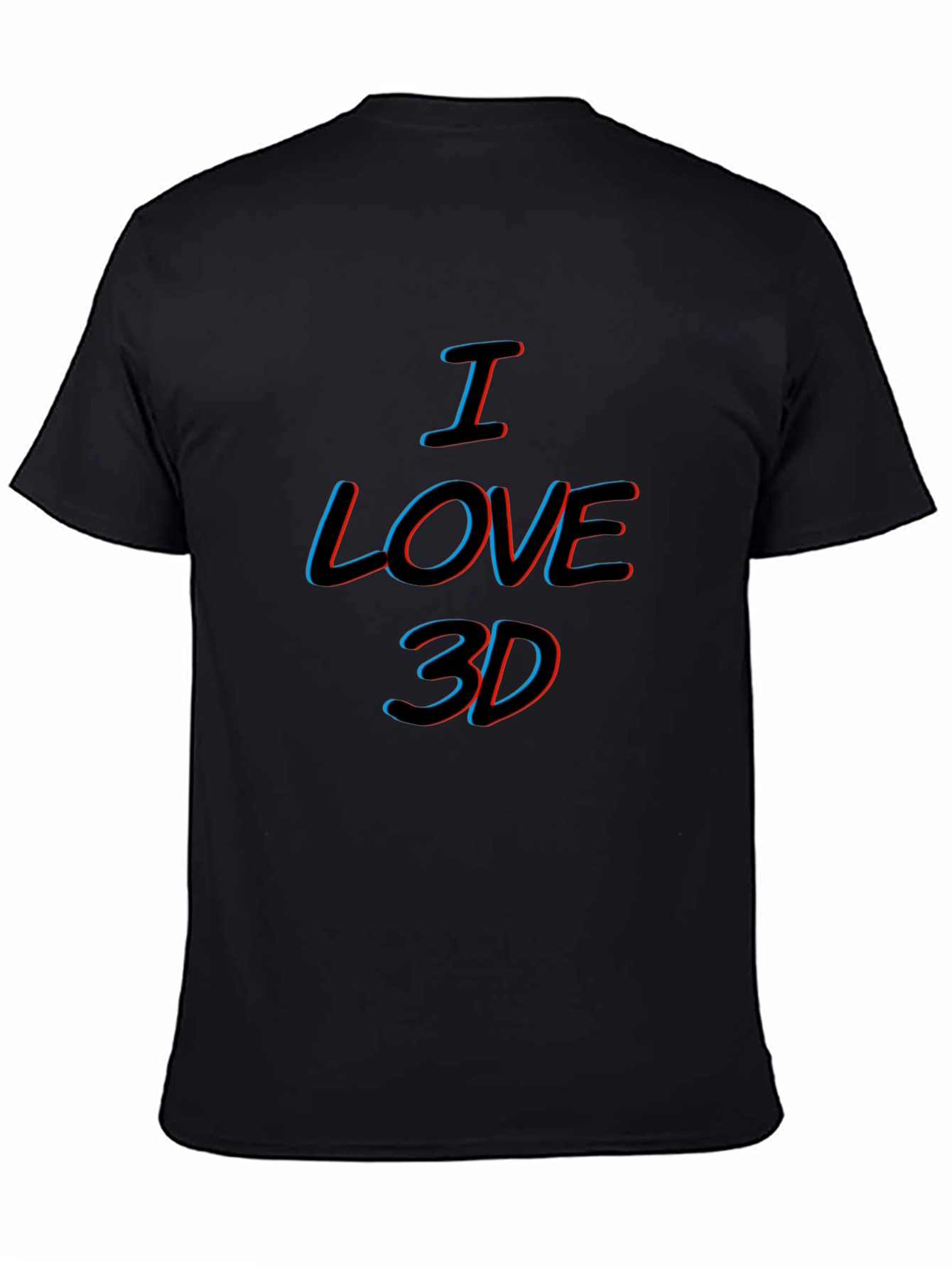 I Love 3D Black T-Shirt