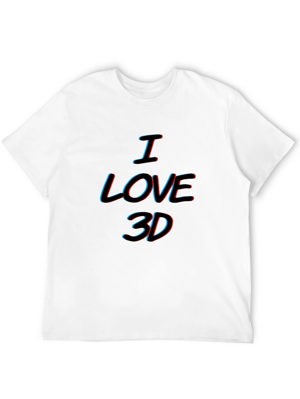 I Love 3D Black T-Shirt