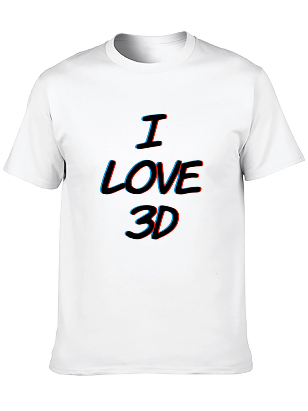 I Love 3D Black T-Shirt
