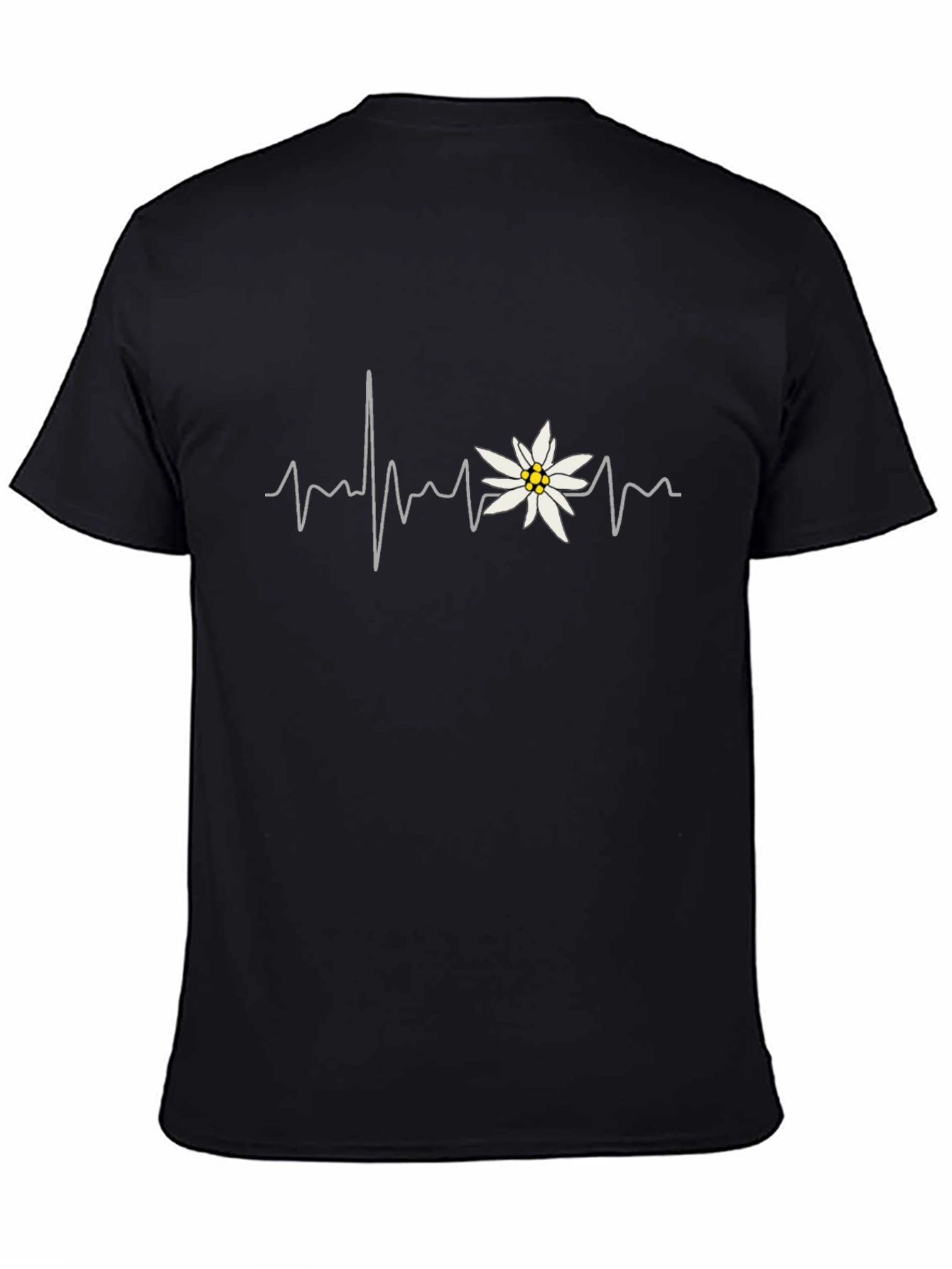 Edelweiss Heartbeat Tee - Black Cotton Blend Shirt