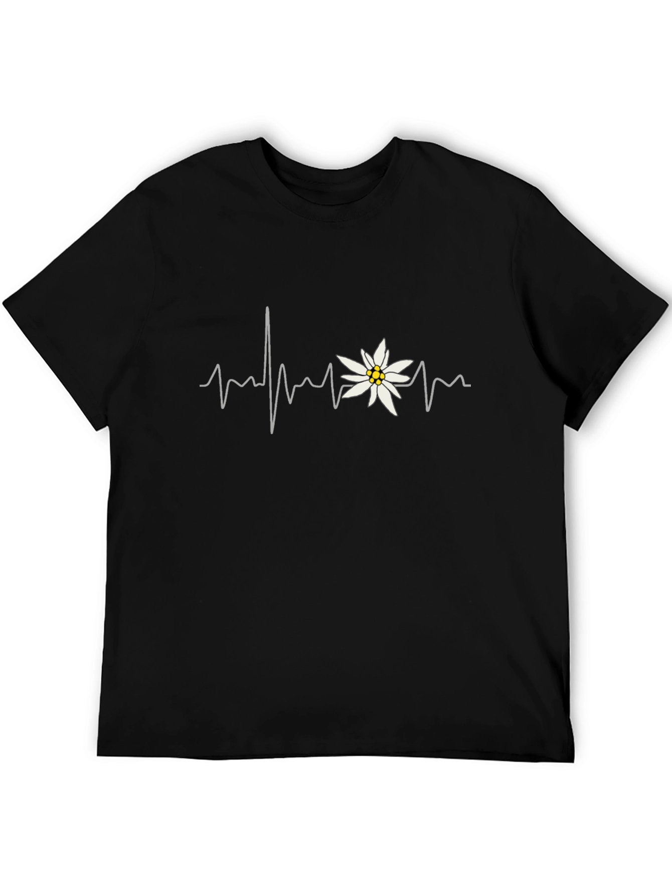 Edelweiss Heartbeat Tee - Black Cotton Blend Shirt