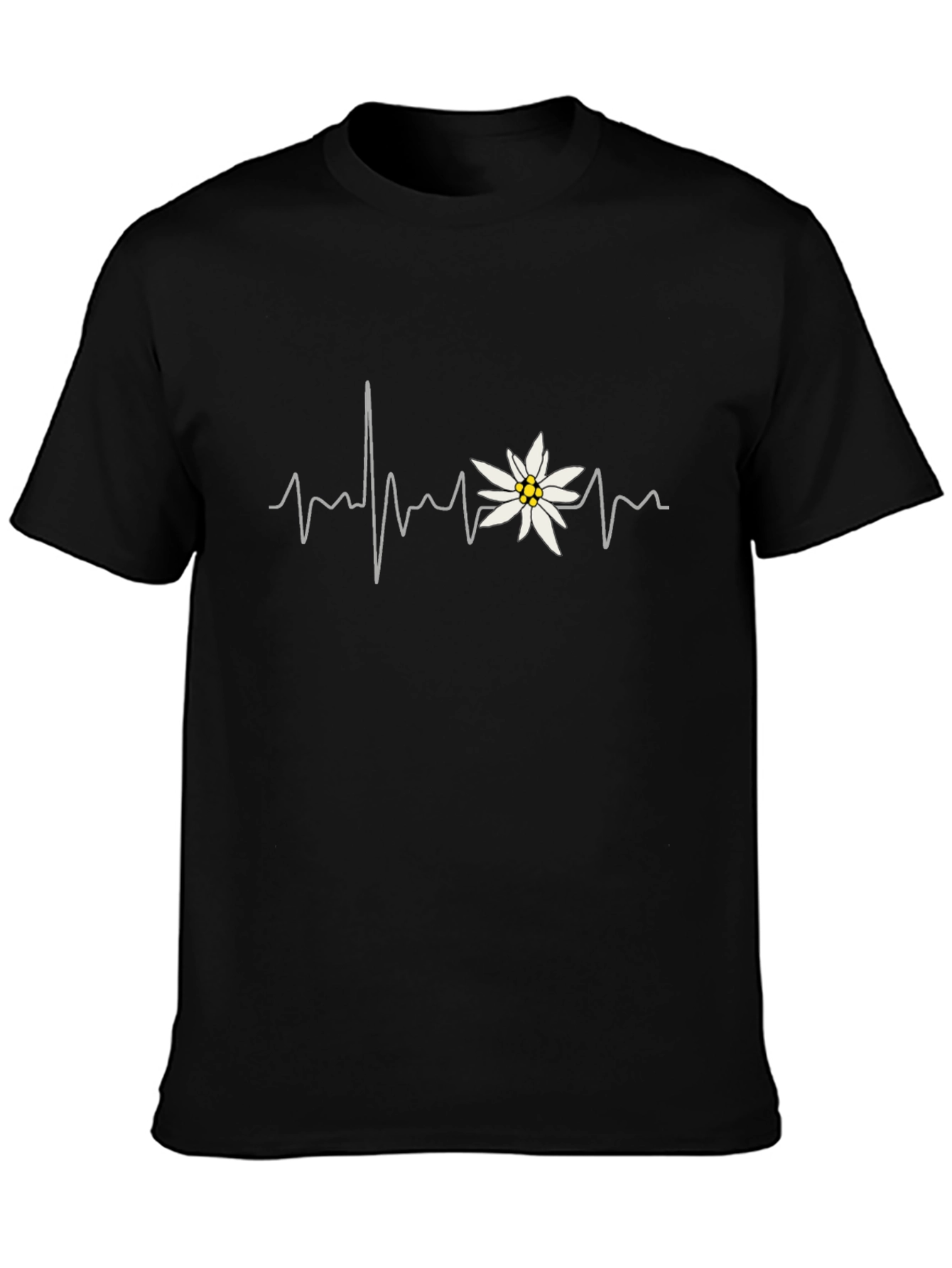 Edelweiss Heartbeat Tee - Black Cotton Blend Shirt
