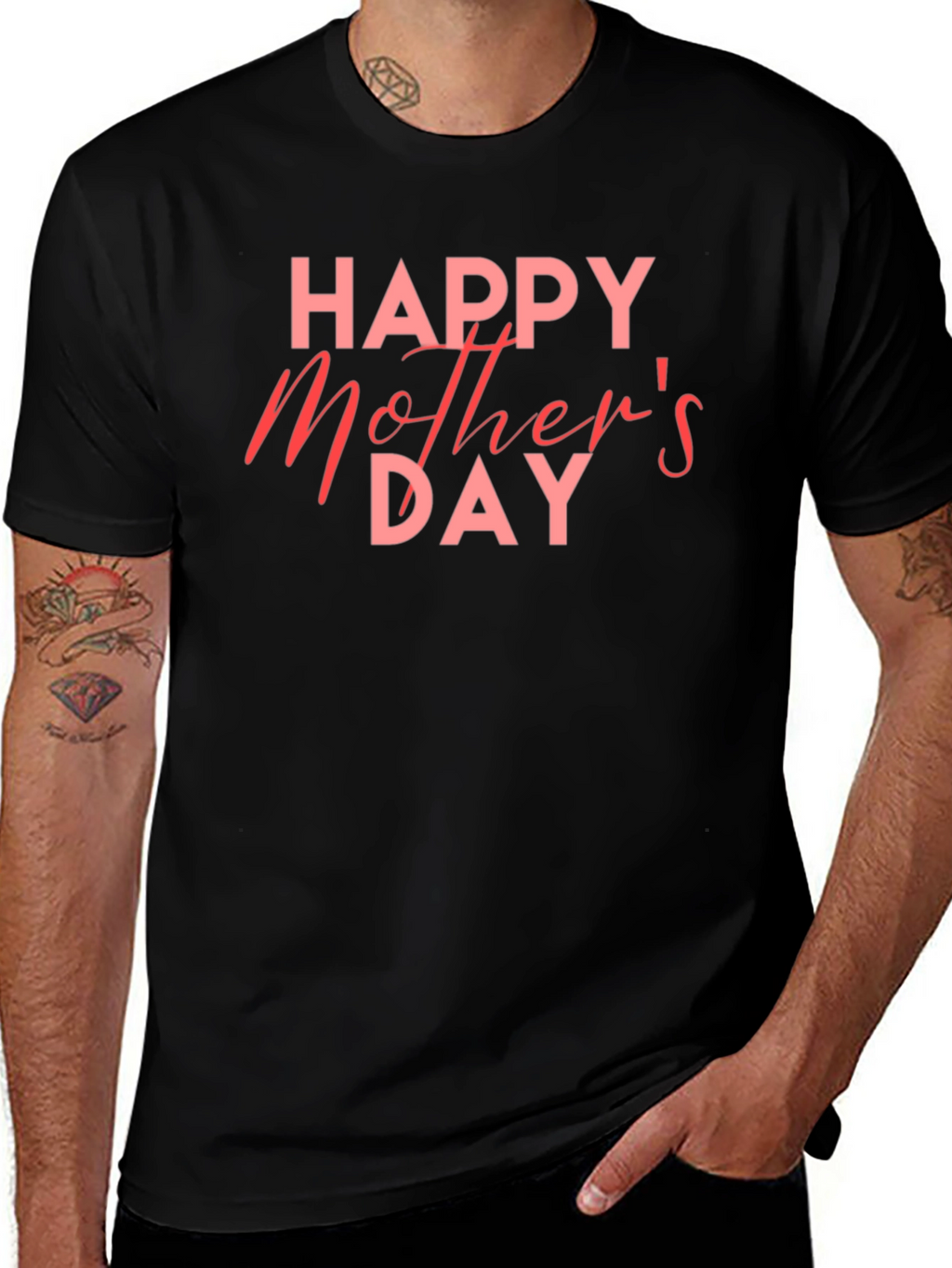 Happy Mothers Day Black T-Shirt