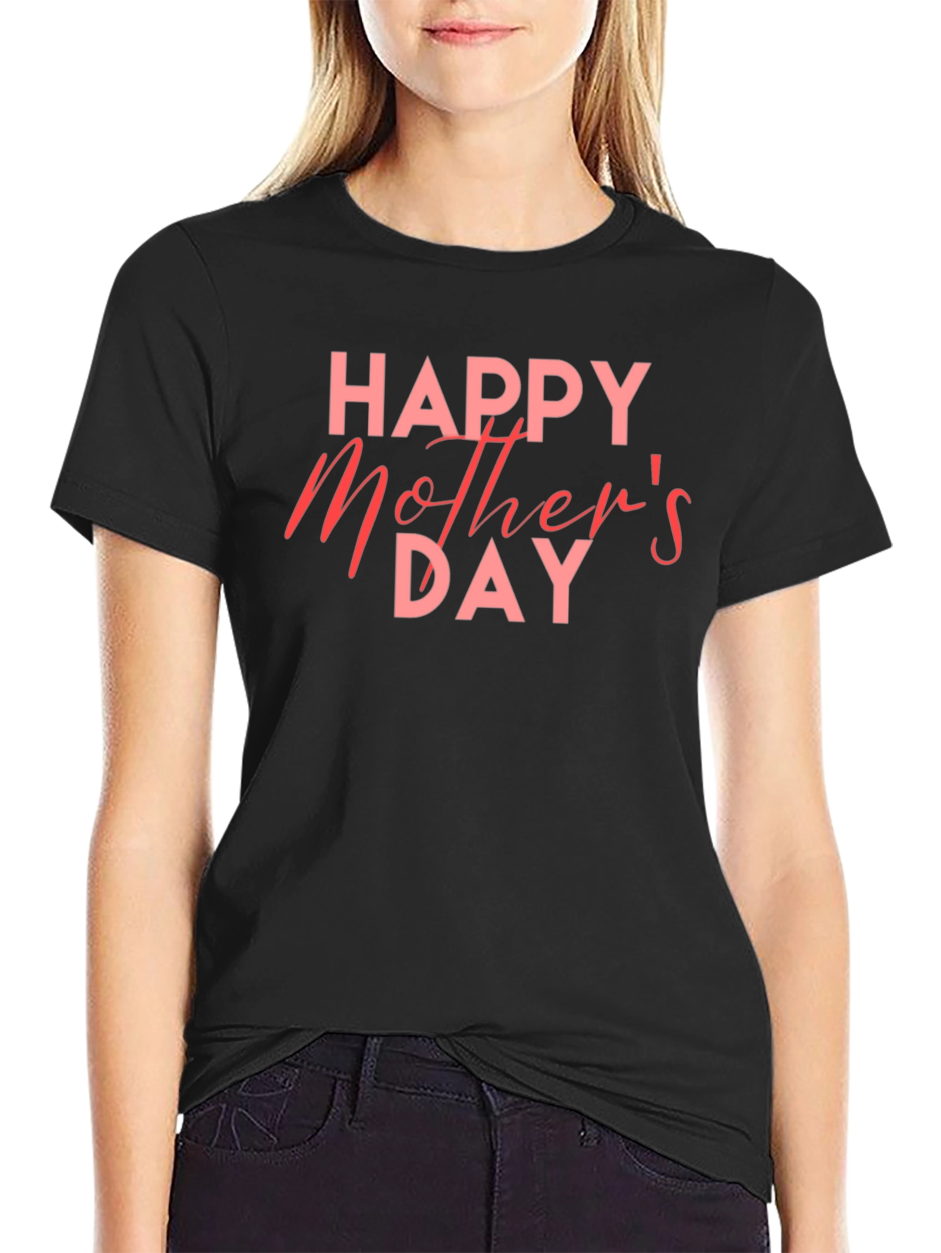 Happy Mothers Day Black T-Shirt