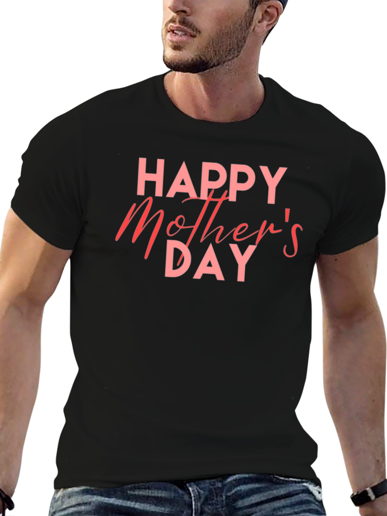 Happy Mothers Day Black T-Shirt