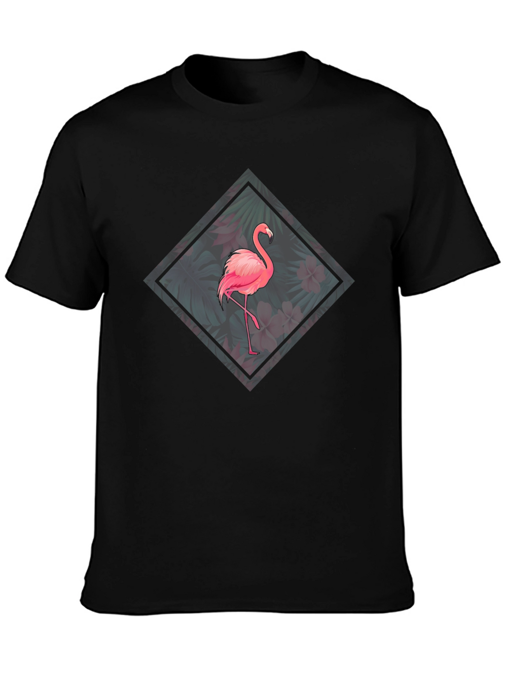 Flamingo Floral Graphic Tee - Tropical Bird Design