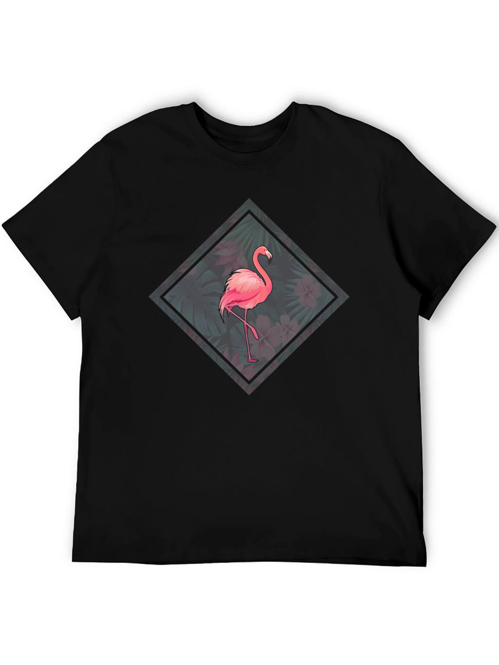 Flamingo Floral Graphic Tee - Tropical Bird Design