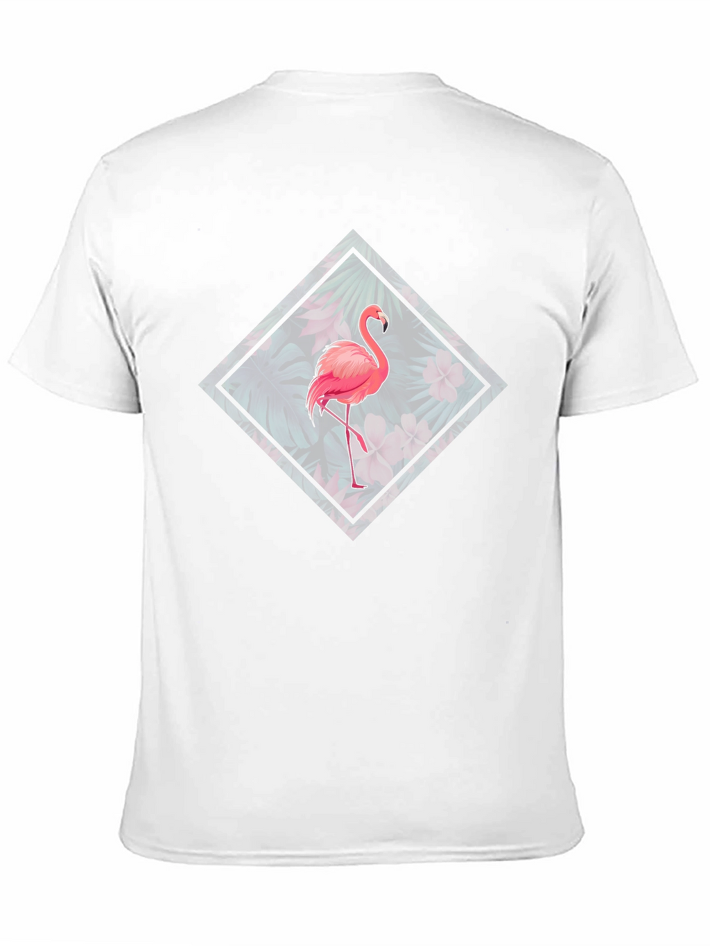 Flamingo Floral Graphic Tee - Tropical Bird Design