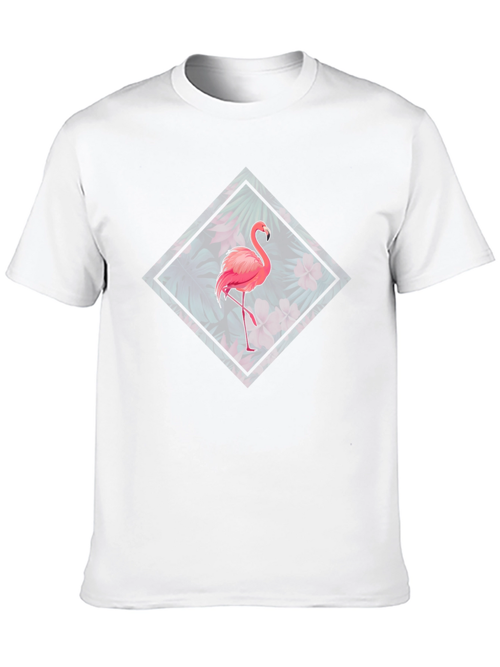 Flamingo Floral Graphic Tee - Tropical Bird Design