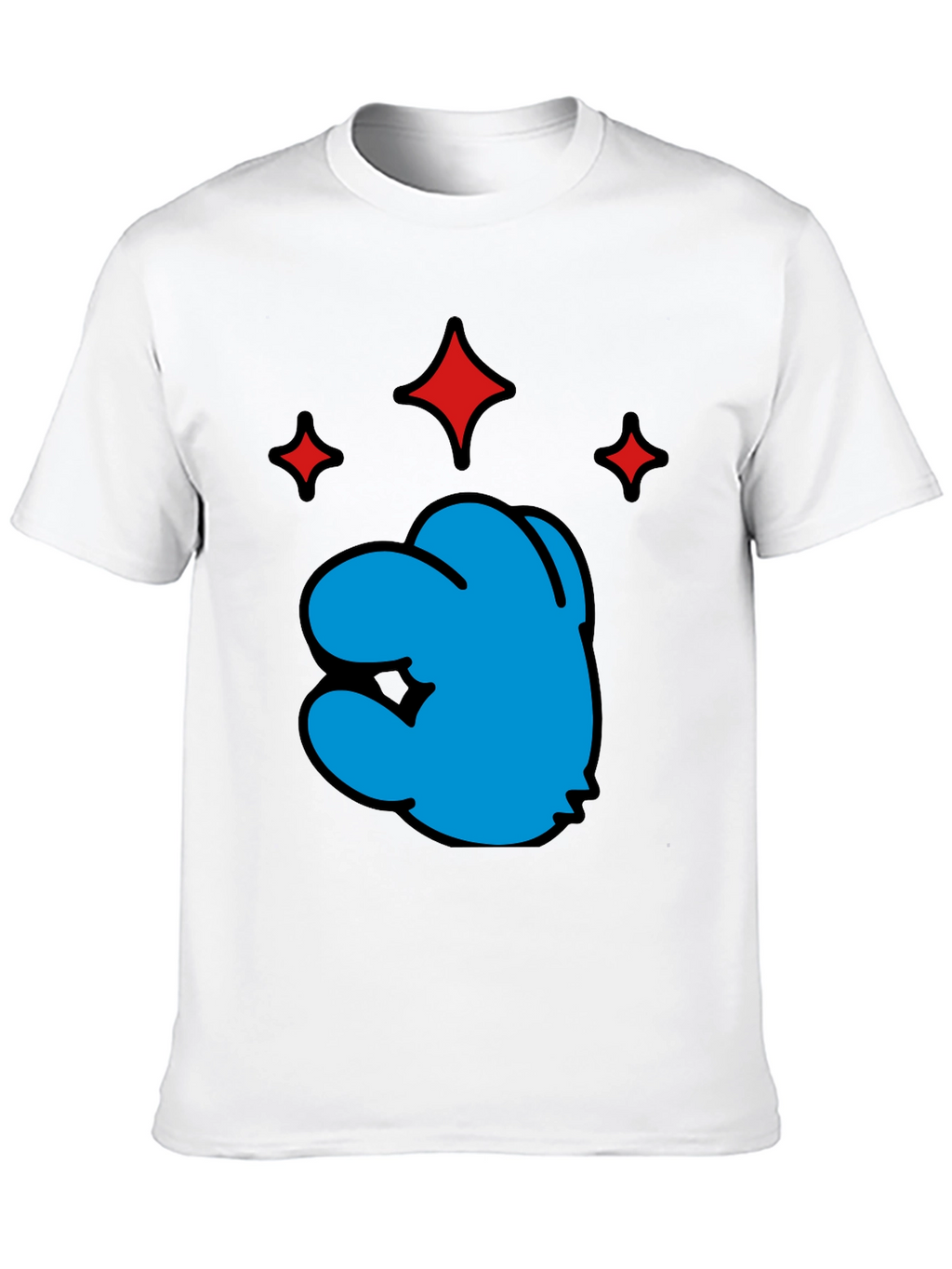 Blue Character Graphic Black T-Shirt