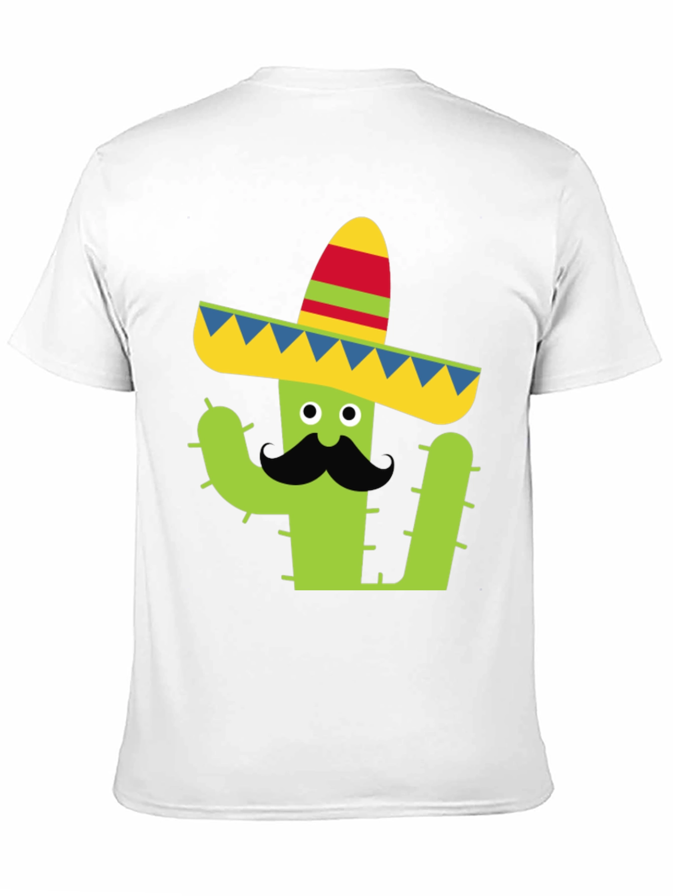 Cactus Sombrero Tee - Black Cotton Graphic T-Shirt