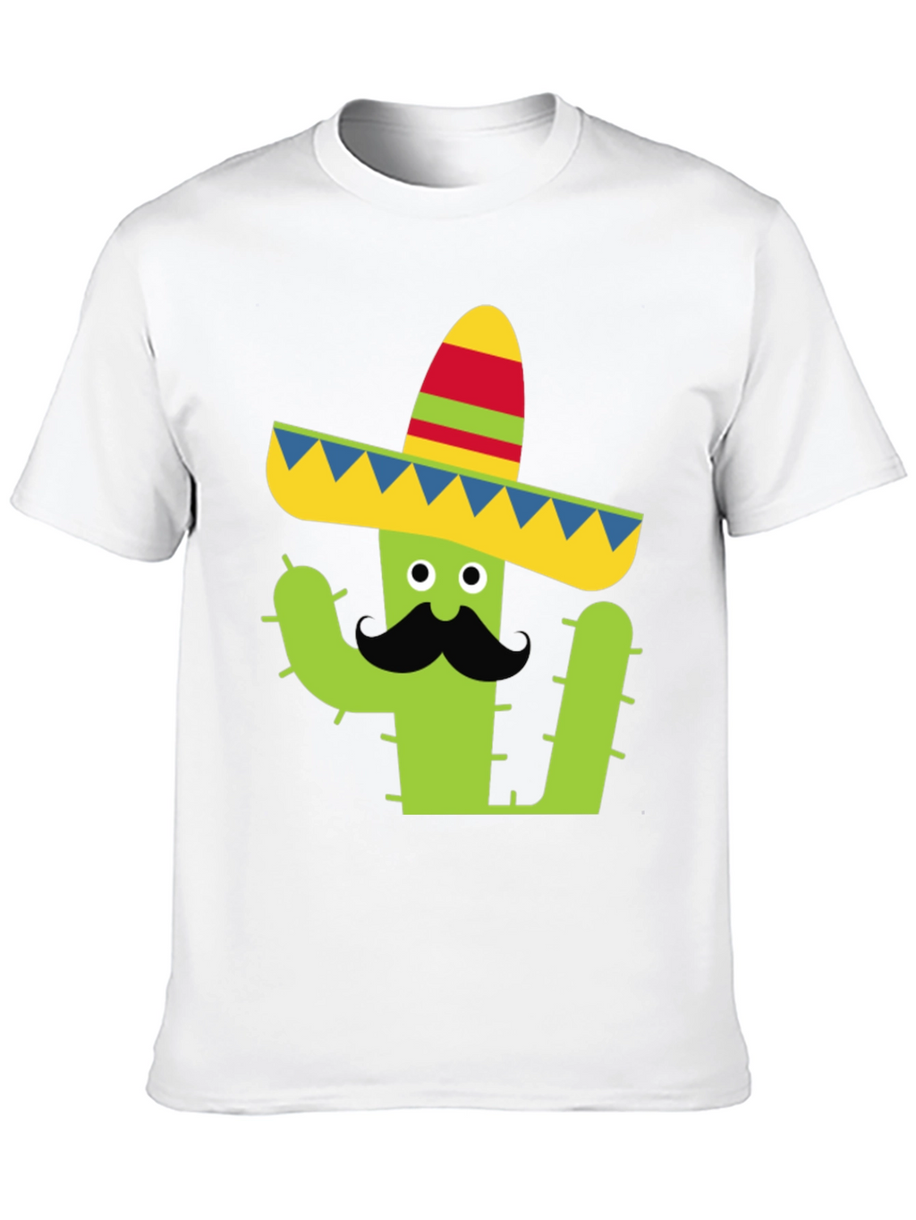 Cactus Sombrero Tee - Black Cotton Graphic T-Shirt