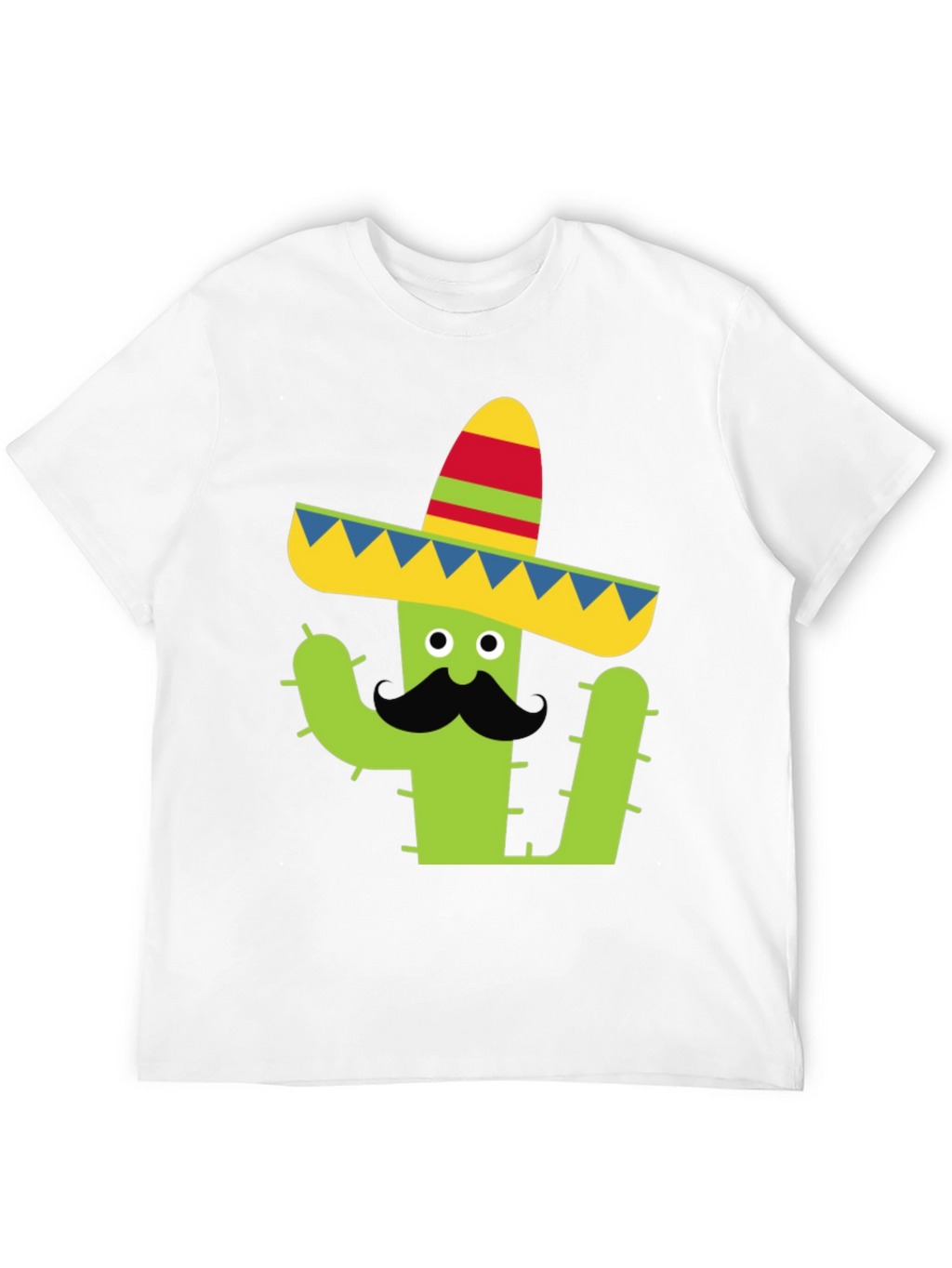 Cactus Sombrero Tee - Black Cotton Graphic T-Shirt